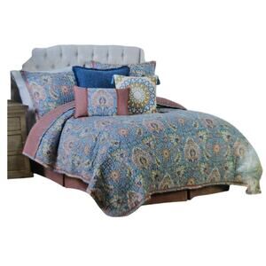 Waverly King Bedding Set 4 Piece Cotton Clifton Hall Quilt Bed skirt Shams